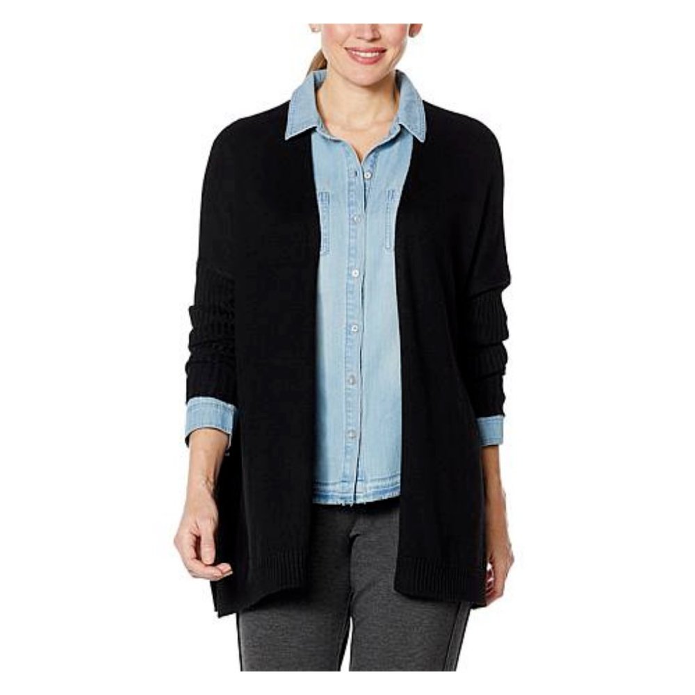 NWT SKINNYGIRL SUNDAZED‎ MOUJ CARDIGAN SWEATER BLACK SMALL
